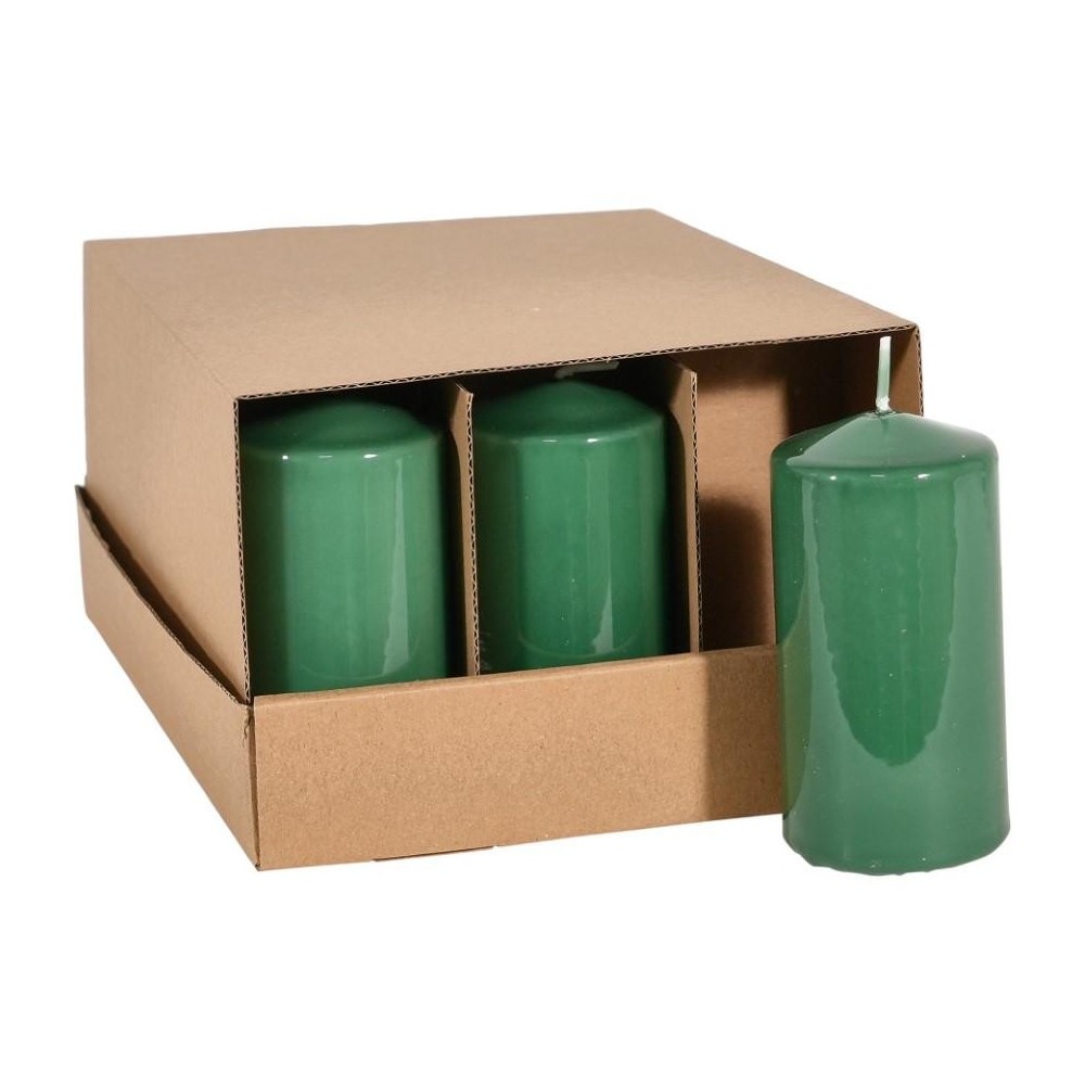 CANDELA MOCCOLO SMALTATA H.100XD.50 MM. VERDE